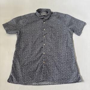 Barbour Melbury Collared Shirt Blue Floral Short Sleeve Men Small All Over Print